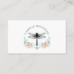 Elegant Dragonfly Floral Calling Card Contactkaartje