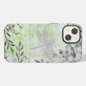 Elegant Dragonfly Floral Pattern iPhone Hoesje (Achterkant horizontaal)