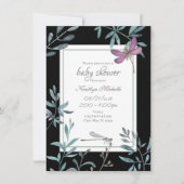 Elegant Dragonfly Garden Greenery Baby shower Kaart (Voorkant)
