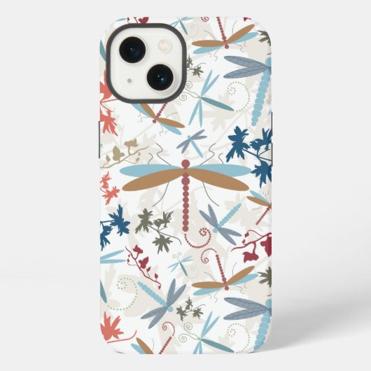 Elegant Dragonfly Pattern Art iPhone Hoesje (Achterkant)