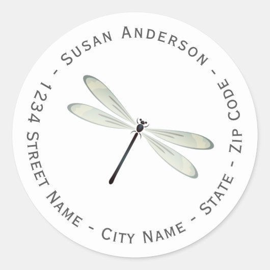 Elegant Dragonfly retour adres label (Voorkant)