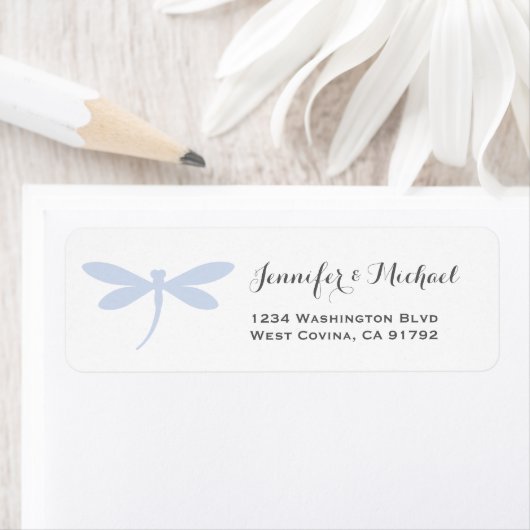 Elegant Dragonfly Return Address Label Template (Insitu)