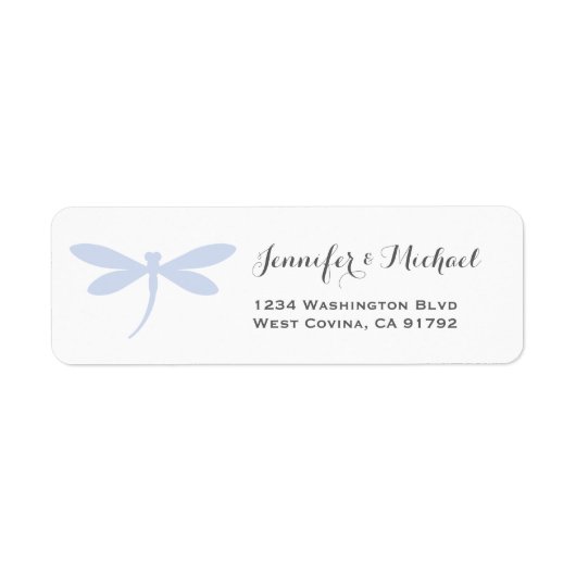 Elegant Dragonfly Return Address Label Template (Voorkant)