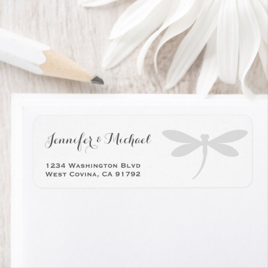 Elegant Dragonfly Sjabloon label retouradres (Insitu)