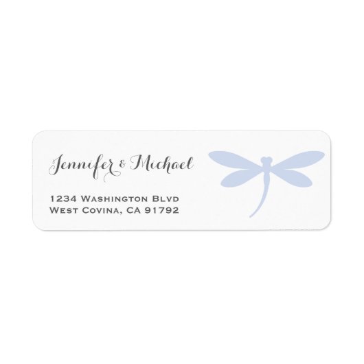 Elegant Dragonfly Sjabloon label retouradres (Voorkant)