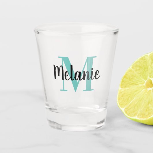 Elegant drankfeestje met op maat gemaakte naammono shot glas (Voorkant)