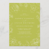 Elegant Drawn Floral Citrus Green Garden Wedding Kaart (Voorkant)