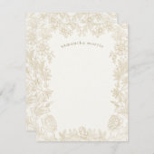 Elegant Drawn Floral Ivory Notitiekaartje (Voorkant / Achterkant)