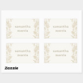 Elegant Drawn Floral Ivory Rechthoekige Sticker (Vel)