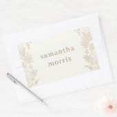 Elegant Drawn Floral Ivory Rechthoekige Sticker (Envelop)