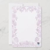 Elegant Drawn Floral Lavender Birth Aankondiging (Achterkant)
