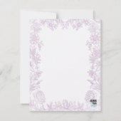 Elegant Drawn Floral Lavender Notitiekaartje (Achterkant)