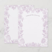 Elegant Drawn Floral Lavender Notitiekaartje (Voorkant / Achterkant)