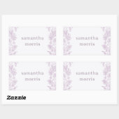 Elegant Drawn Floral Lavender Rechthoekige Sticker (Vel)