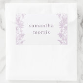 Elegant Drawn Floral Lavender Rechthoekige Sticker (Tas)
