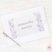 Elegant Drawn Floral Lavender Rechthoekige Sticker (Envelop)