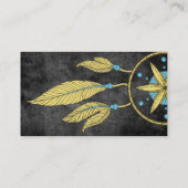 Elegant Dream Catcher Feathers Yoga Instructor Bu Visitekaartje (Achterkant)