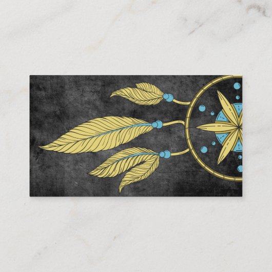 Elegant Dream Catcher Feathers Yoga Instructor Bu Visitekaartje (Achterkant)