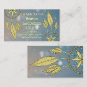 Elegant Dream Catcher Feathers Yoga Instructor Bu Visitekaartje (Voorkant / Achterkant)