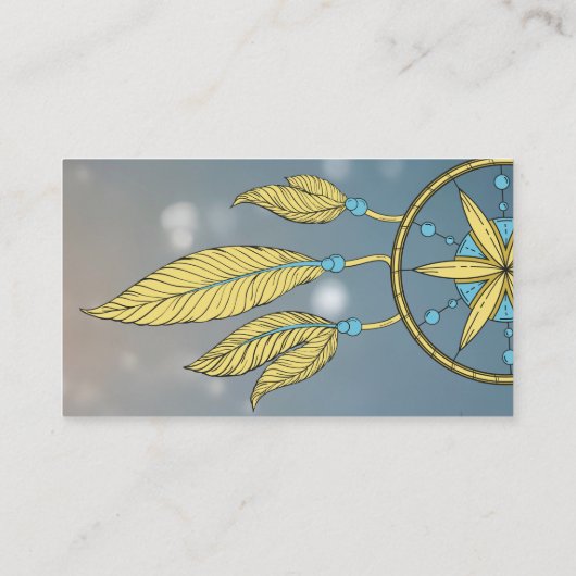 Elegant Dream Catcher Feathers Yoga Instructor Bu Visitekaartje (Achterkant)