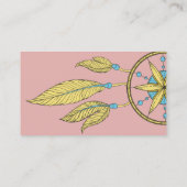 Elegant Dream Catcher Feathers Yoga Instructor Visitekaartje (Achterkant)
