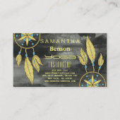 Elegant Dream Catcher Feathers Yoga Instructor Visitekaartje (Voorkant)