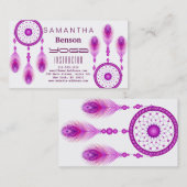 Elegant Dream Catcher Feathers Yoga Instructor Visitekaartje (Voorkant / Achterkant)