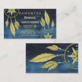 Elegant Dream Catcher Feathers Yoga Instructor Visitekaartje (Voorkant / Achterkant)
