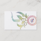 Elegant Dream Catcher Feathers Yoga Instructor Visitekaartje (Achterkant)
