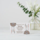 Elegant Dream Catcher Feathers Yoga Instructor Visitekaartje (Staand voorkant)