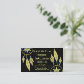 Elegant Dream Catcher Feathers Yoga Instructor Visitekaartje (Staand voorkant)