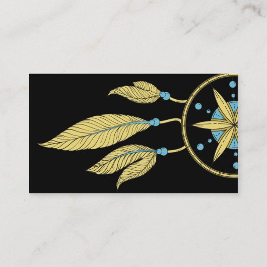 Elegant Dream Catcher Feathers Yoga Instructor Visitekaartje (Achterkant)