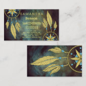 Elegant Dream Catcher Feathers Yoga Instructor Visitekaartje (Voorkant / Achterkant)