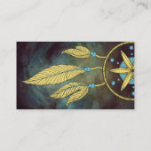 Elegant Dream Catcher Feathers Yoga Instructor Visitekaartje (Achterkant)