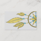 Elegant Dream Catcher Feathers Yoga Instructor Visitekaartje (Achterkant)