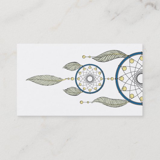 Elegant Dream Catcher Feathers Yoga Instructor Visitekaartje (Achterkant)