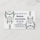 Elegant Dream Catcher Feathers Yoga Instructor Visitekaartje (Voorkant)