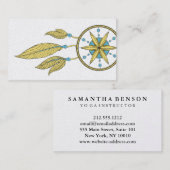 Elegant Dream Catcher Feathers Yoga Instructor Visitekaartje (Voorkant / Achterkant)