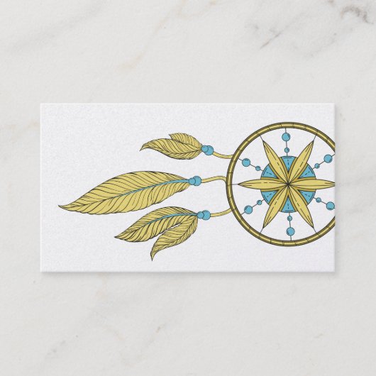 Elegant Dream Catcher Feathers Yoga Instructor Visitekaartje (Voorkant)