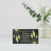 Elegant Dream Catcher Feathers Yoga Instructor Visitekaartje (Staand voorkant)