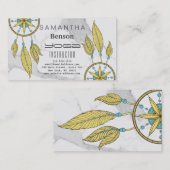 Elegant Dream Catcher Feathers Yoga Instructor Visitekaartje (Voorkant / Achterkant)