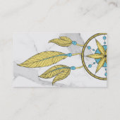Elegant Dream Catcher Feathers Yoga Instructor Visitekaartje (Achterkant)