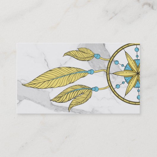 Elegant Dream Catcher Feathers Yoga Instructor Visitekaartje (Achterkant)