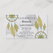 Elegant Dream Catcher Feathers Yoga Instructor Visitekaartje (Voorkant)