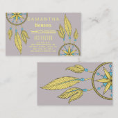 Elegant Dream Catcher Feathers Yoga Instructor Visitekaartje (Voorkant / Achterkant)