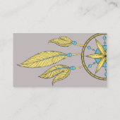 Elegant Dream Catcher Feathers Yoga Instructor Visitekaartje (Achterkant)