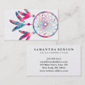 Elegant Dream Catcher Feathers Yoga Instructor Visitekaartje (Voorkant / Achterkant)