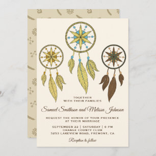 Elegant Dream Catchers Tribal Weddenschap Kaart