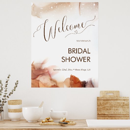 Elegant Dreamweaver Oranje Ink Vrijgezellenfeest W Poster (Keuken)