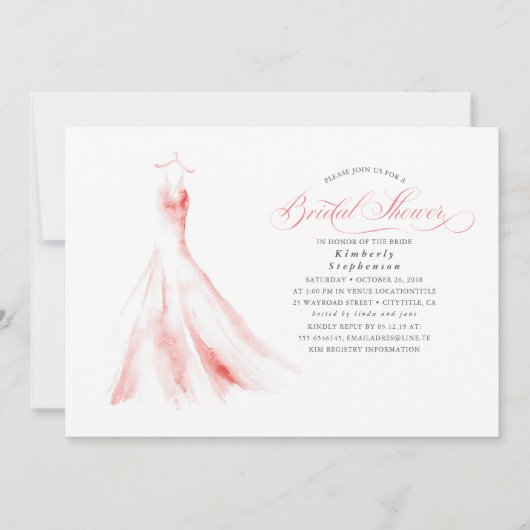 Elegant Dreamweaver Pink Wedding Dress Vrijgezelle Kaart (Voorkant)